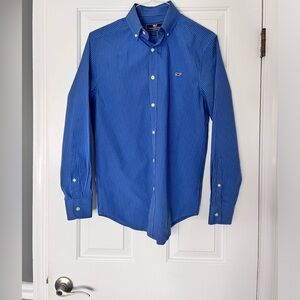 Vineyard Vines Blue/Charcoal Gray Checked Shirt, Men’s Small